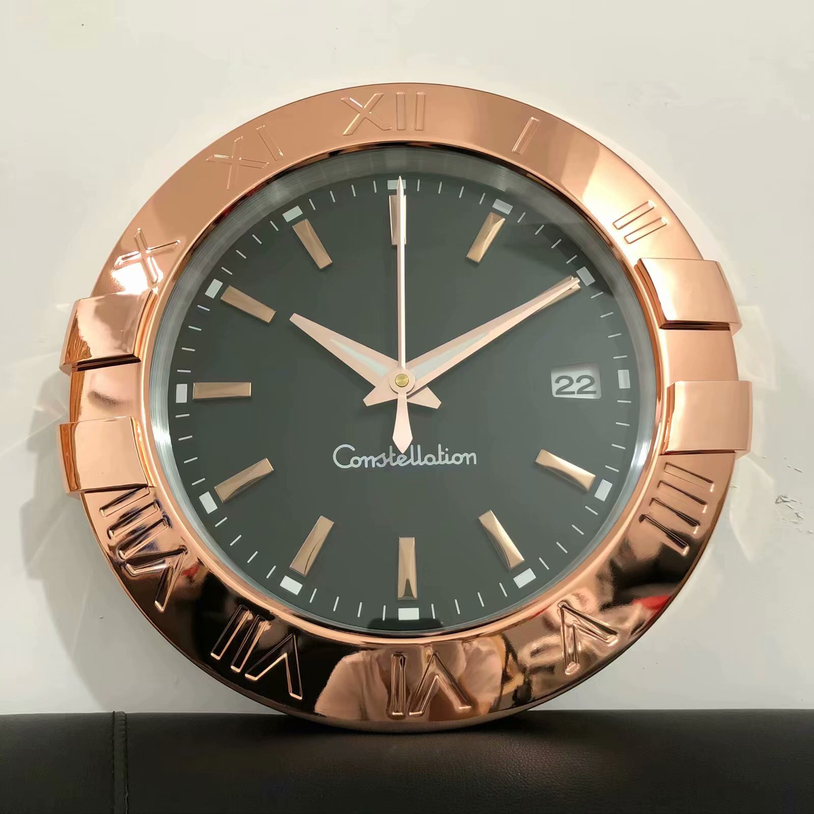 Ome Consstellation Battery Wall Clock coated Rose Gold - Click Image to Close